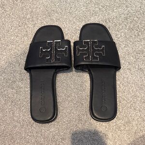 Fake inspired Black Logo Slide Sandals